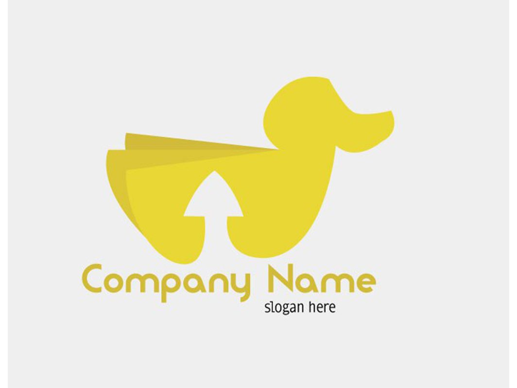 Logo of a yellow duck built from folded shapes with an arrow, above the words Company Name.
