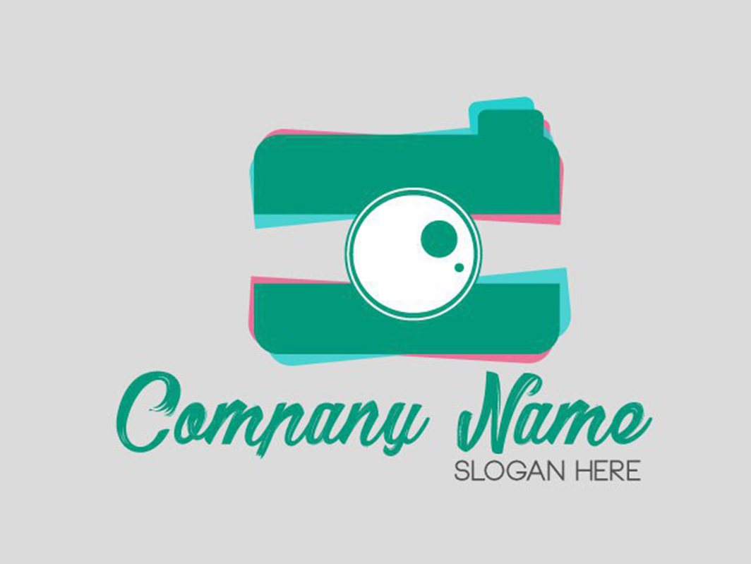 Logo of a green camera with a white lens, above the words Company Name.